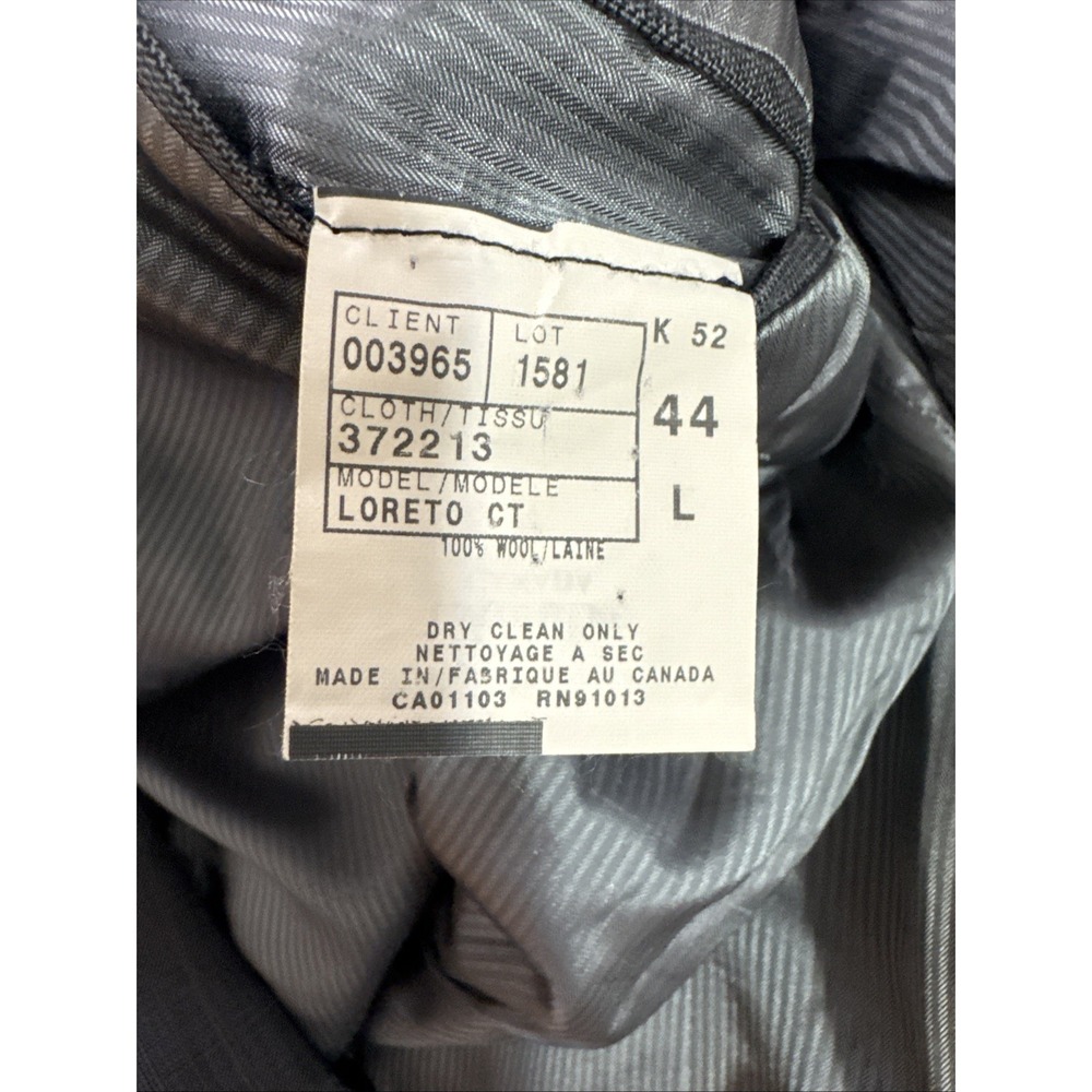 Jack Victor Suit Gray Plaid 44L Pants 38 x 32 Super 110s Wool Pinstripe 2 Piece - Picture 5 of 16